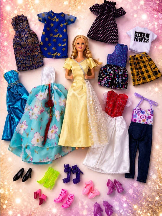Other - Barbie Doll Clothes Lot Dresses Shoes Accessories Fashion Wardrobe Bundle 20+pc